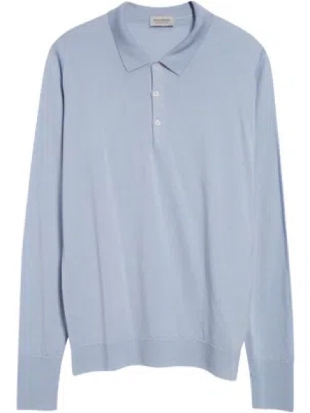 John Smedley for Todd Snyder Long Sleeve Polo in Blue Haze